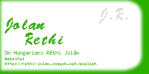 jolan rethi business card